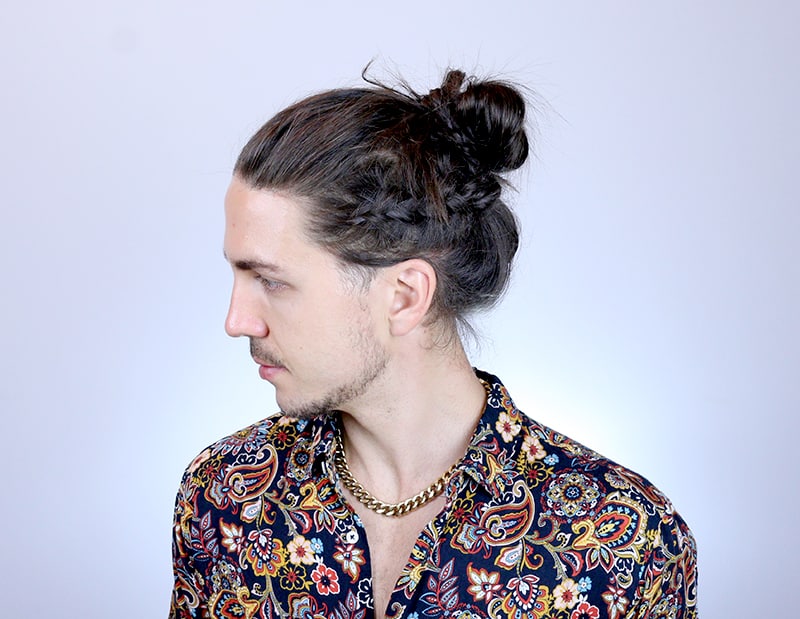 man bun braid styles